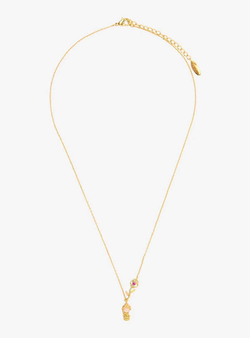 Girls Crew Disney Beauty and the Beast Belle Rose Necklace — BoxLunch Exclusive