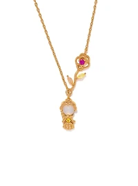Girls Crew Disney Beauty and the Beast Belle Rose Necklace — BoxLunch Exclusive