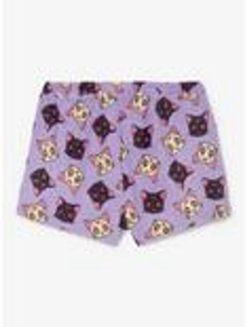 Sailor Moon Luna & Artemis Allover Print Women's Plush Sleep Shorts - BoxLunch Exclusive