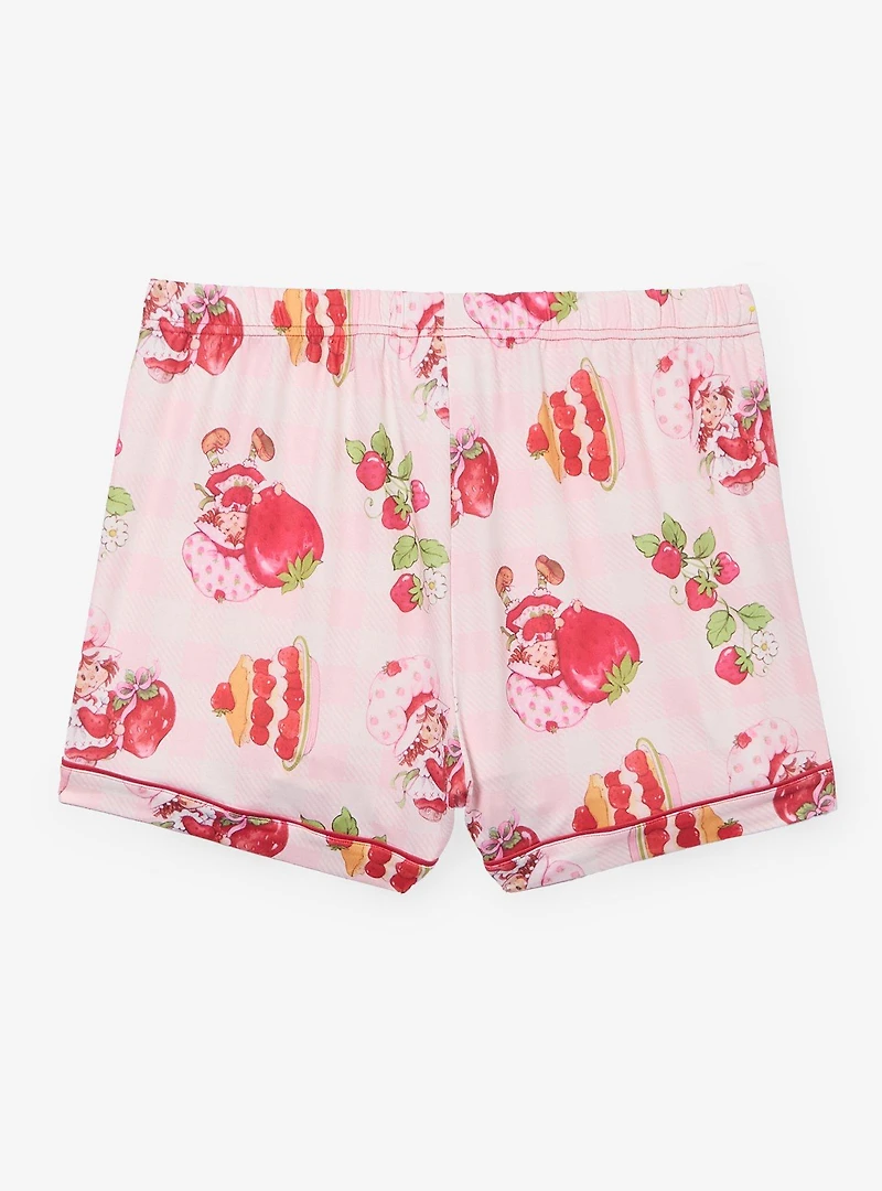 Strawberry Shortcake Gingham Allover Print Women's Plus Sleep Shorts — BoxLunch Exclusive