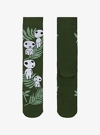 Studio Ghibli® Princess Mononoke Kodama Leaves Allover Print Crew Socks - BoxLunch Exclusive