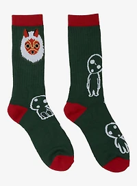 Studio Ghibli® Princess Mononoke San's Mask & Kodamas Crew Socks - BoxLunch Exclusive