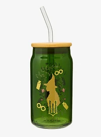 Wicked Elphaba Glitter Icons Glass Cup with Straw - BoxLunch Exclusive