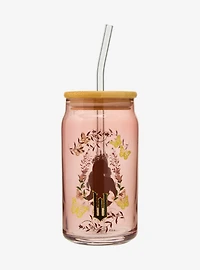 Wicked Glinda Glitter Icons Glass Cup with Straw - BoxLunch Exclusive