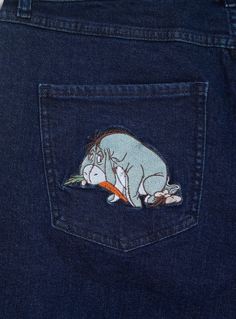 Disney Winnie the Pooh Harvest Embroidered Women's Plus High-Waisted Mom Jeans - BoxLunch Exclusive