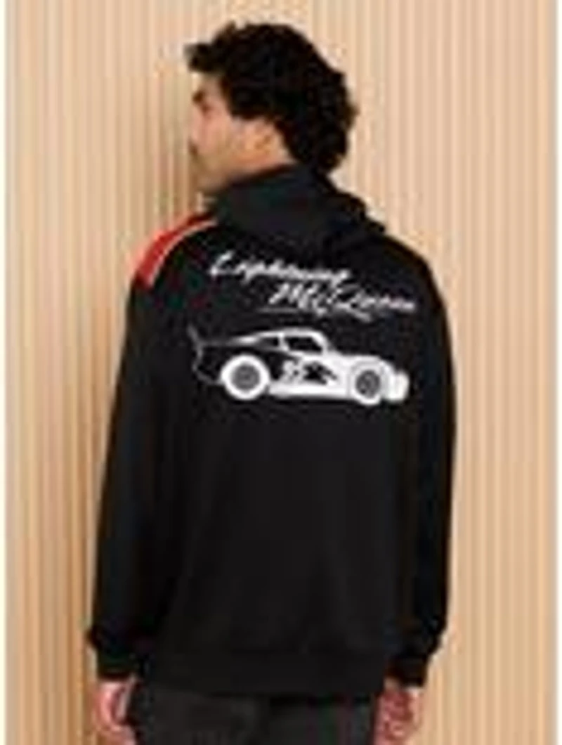 Disney Pixar Cars Lightning McQueen Racing Badges Zippered Hoodie - BoxLunch Exclusive