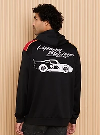 Disney Pixar Cars Lightning McQueen Racing Badges Zippered Hoodie - BoxLunch Exclusive