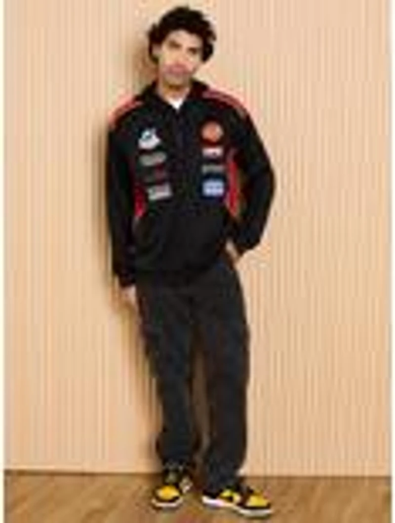 Disney Pixar Cars Lightning McQueen Racing Badges Zippered Hoodie - BoxLunch Exclusive