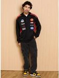 Disney Pixar Cars Lightning McQueen Racing Badges Zippered Hoodie - BoxLunch Exclusive