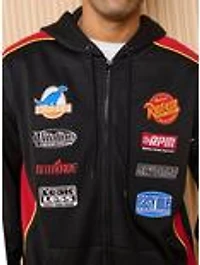 Disney Pixar Cars Lightning McQueen Racing Badges Zippered Hoodie - BoxLunch Exclusive