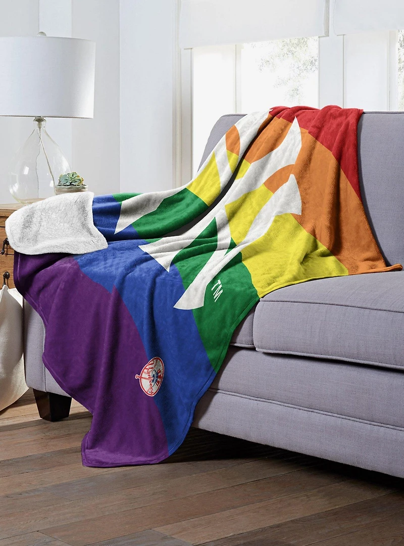 MLB New York Yankees Pride Series Silk Touch Sherpa Throw Blanket