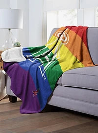MLB Los Angeles Angels Pride Series Silk Touch Sherpa Throw Blanket