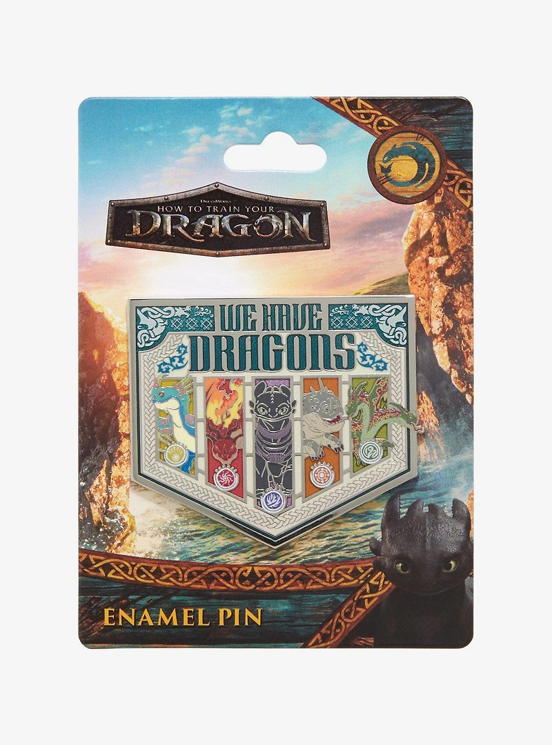 DreamWorks How To Train Your Dragon Dragon Group Shield Enamel Pin - BoxLunch Exclusive