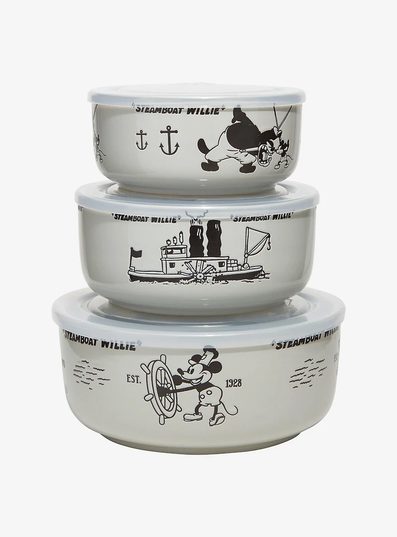Disney Steamboat Willie Scenes Ceramic Bowl & Lid Set - BoxLunch Exclusive