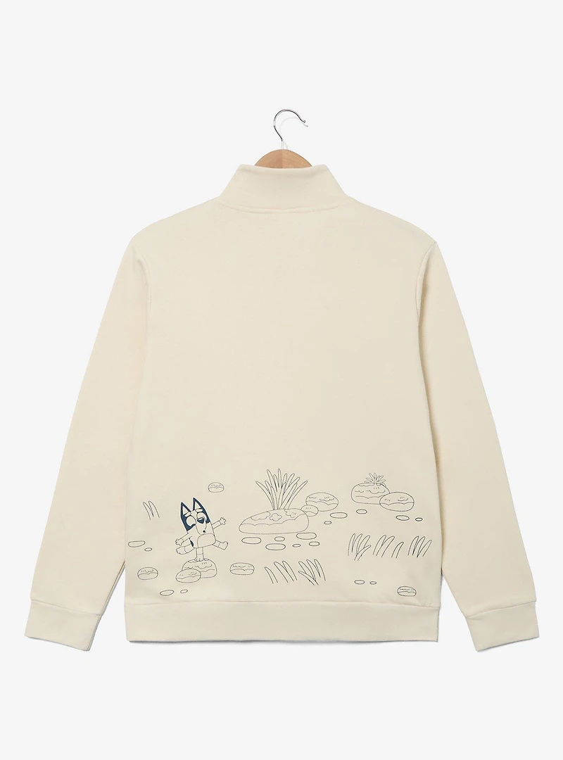 Bluey Doodle Quarter Zip Crewneck — BoxLunch Exclusive
