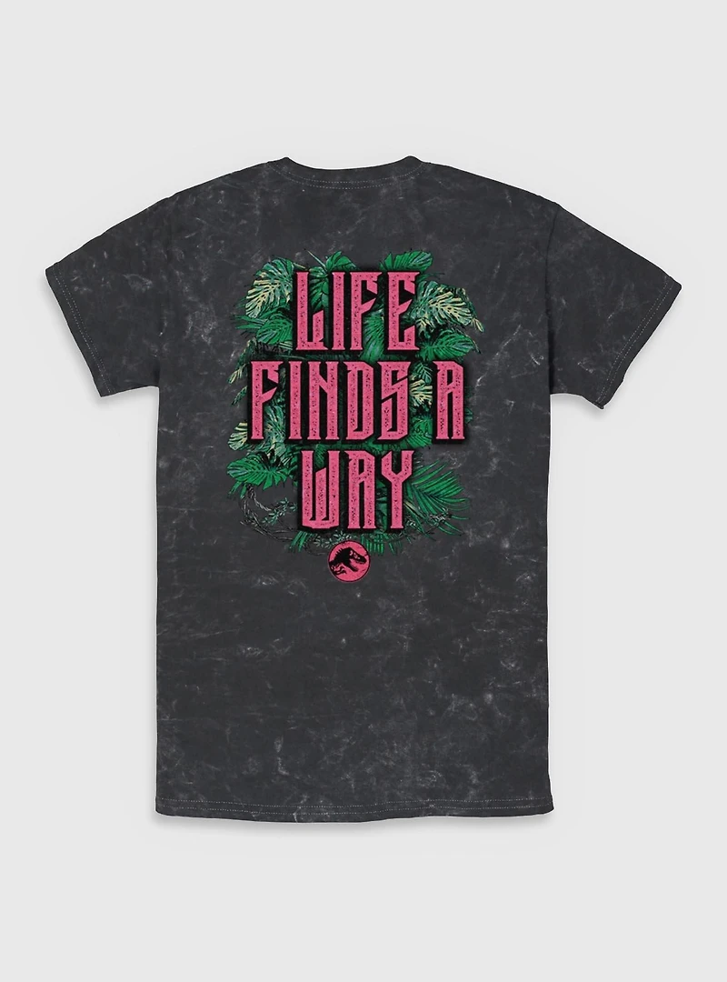 Jurassic Park Life Finds A Way Iconic Dinosaurs Mineral Wash T-shirt BoxLunch Exclusive
