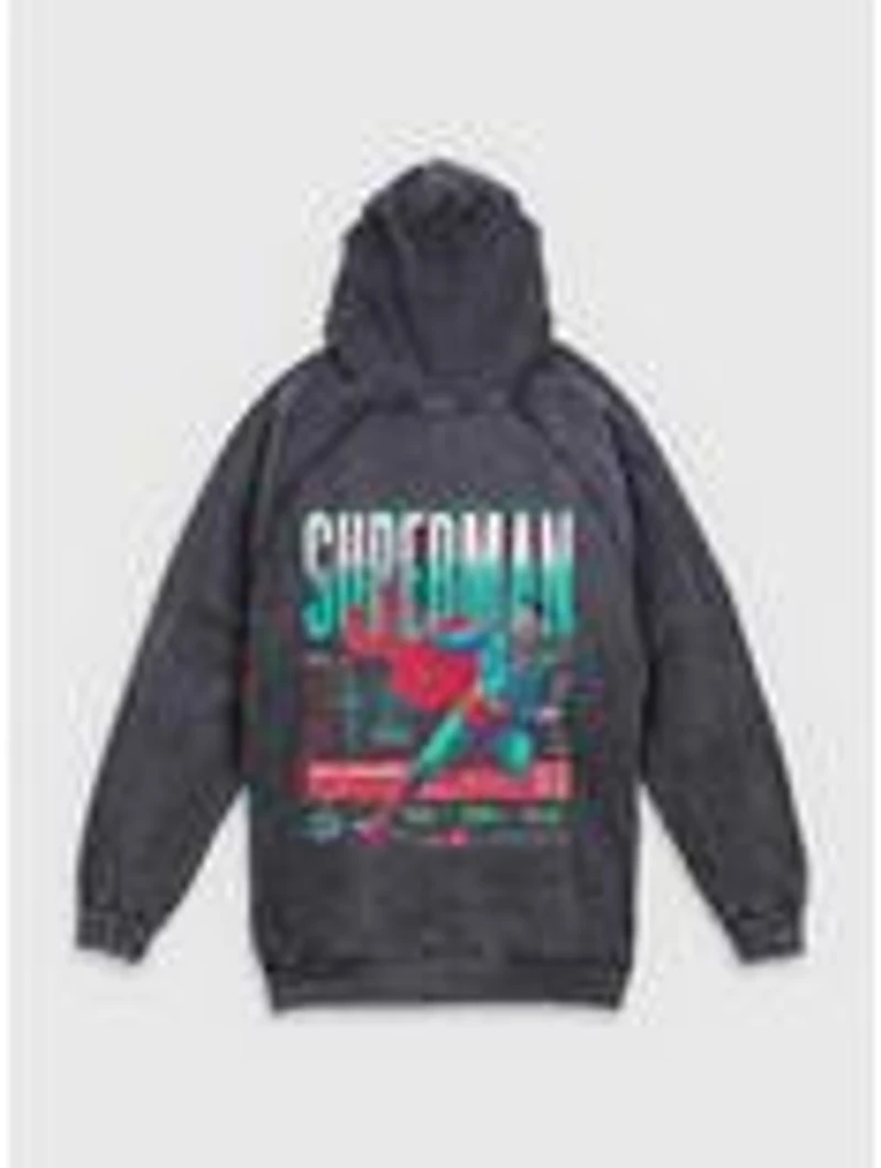 DC Comics Superman Go Higher Rise Above Mineral Wash Hoodie BoxLunch Exclusive
