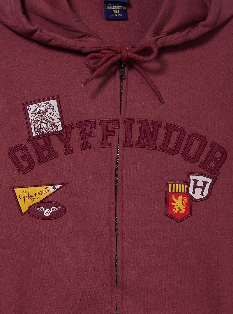 Harry Potter Gryffindor Embroidered Badges Zippered Hoodie — BoxLunch Exclusive