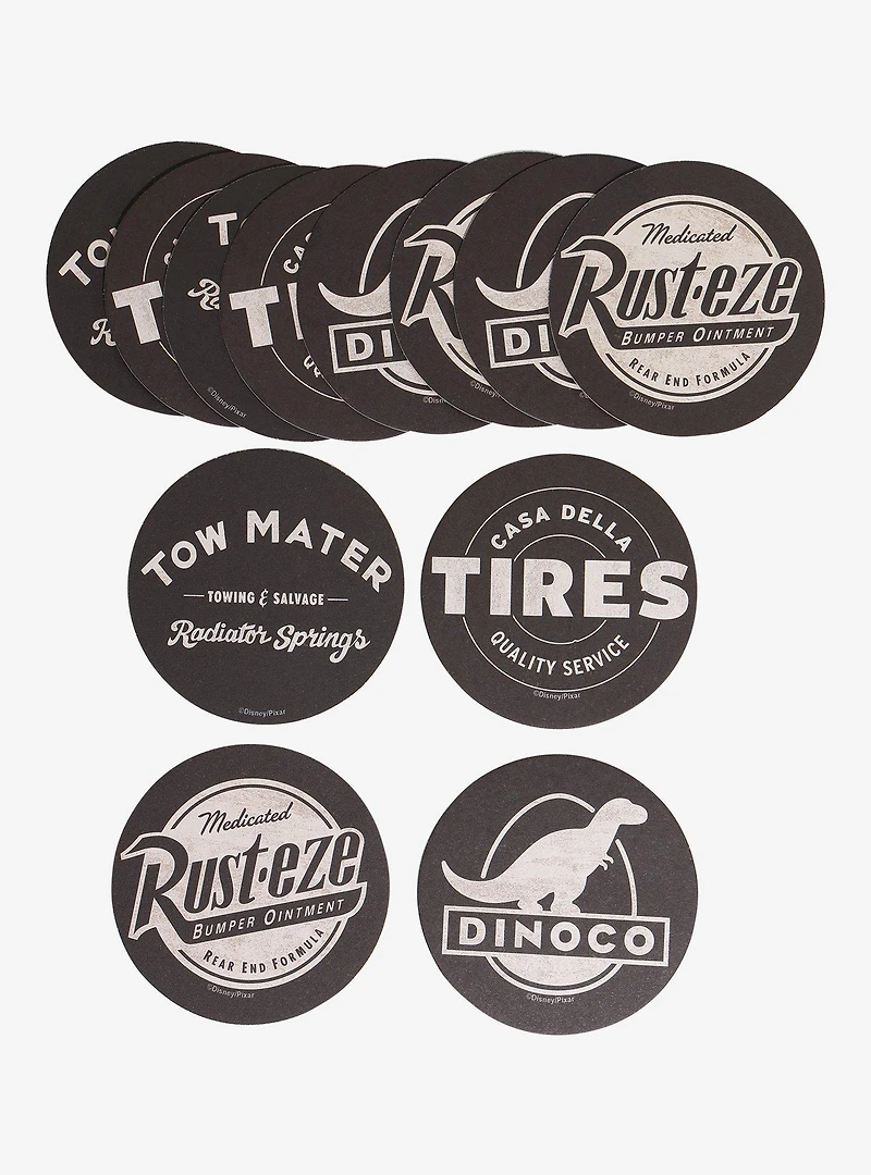Disney Pixar Cars Radiator Springs Business Logos Coaster Set - BoxLunch Exclusive