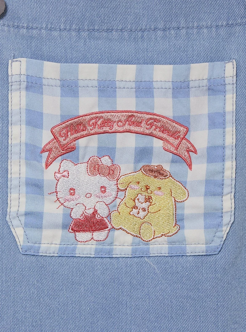Sanrio Hello Kitty and Friends Gingham Denim Women's Overalls - BoxLunch Exclusive