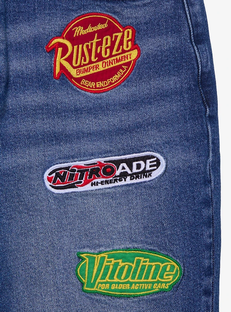 Disney Pixar Cars Patches Women's Plus Denim High-Waisted Mom Jeans — BoxLunch Exclusive
