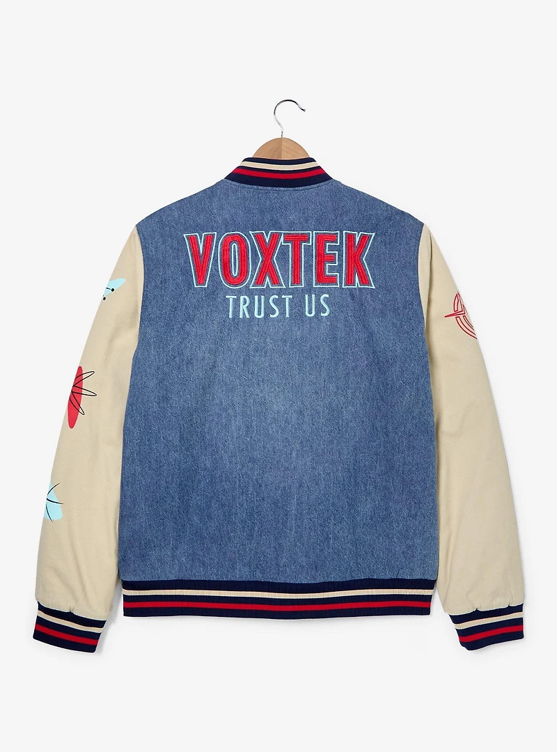 Hazbin Hotel Voxtek Vintage Denim Varsity Jacket — BoxLunch Exclusive