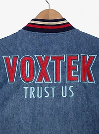 Hazbin Hotel Voxtek Vintage Denim Varsity Jacket — BoxLunch Exclusive