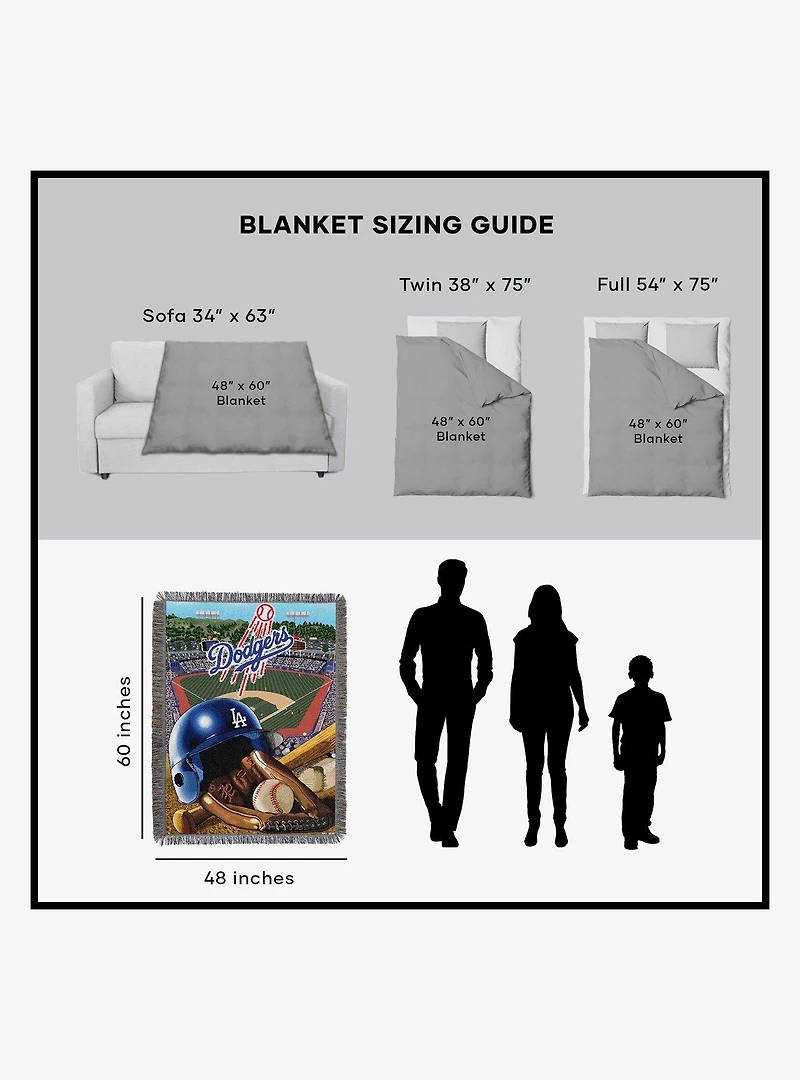 MLB Los Angeles Dodgers Homefield Advantage Tapestry Throw Blanket