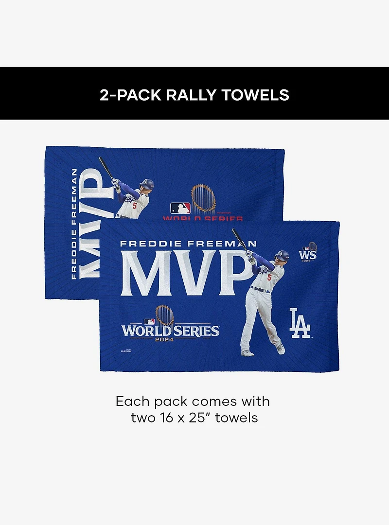 MLB World Series MVP Los Angeles Dodgers Freddie Freeman Fan Towel 2-Pack