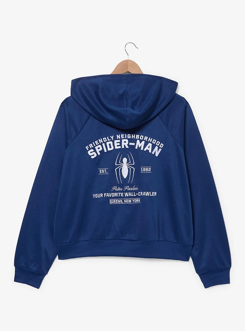 Marvel Spider-Man Women's Plus Cropped Active Quarter Zip Hoodie — BoxLunch Exclusive