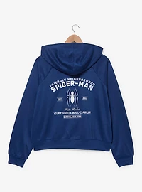 Marvel Spider-Man Women's Plus Cropped Active Quarter Zip Hoodie — BoxLunch Exclusive