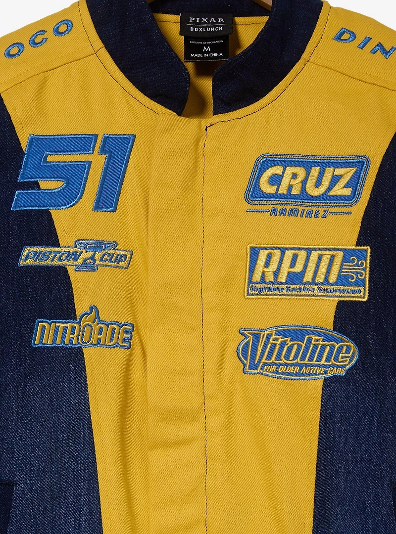 Disney Pixar Cars 3 Cruz Ramirez Women's Cropped Denim Moto Jacket - BoxLunch Exclusive