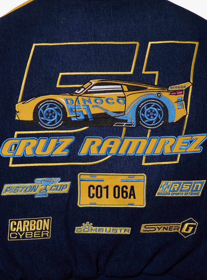 Disney Pixar Cars 3 Cruz Ramirez Women's Cropped Denim Moto Jacket - BoxLunch Exclusive