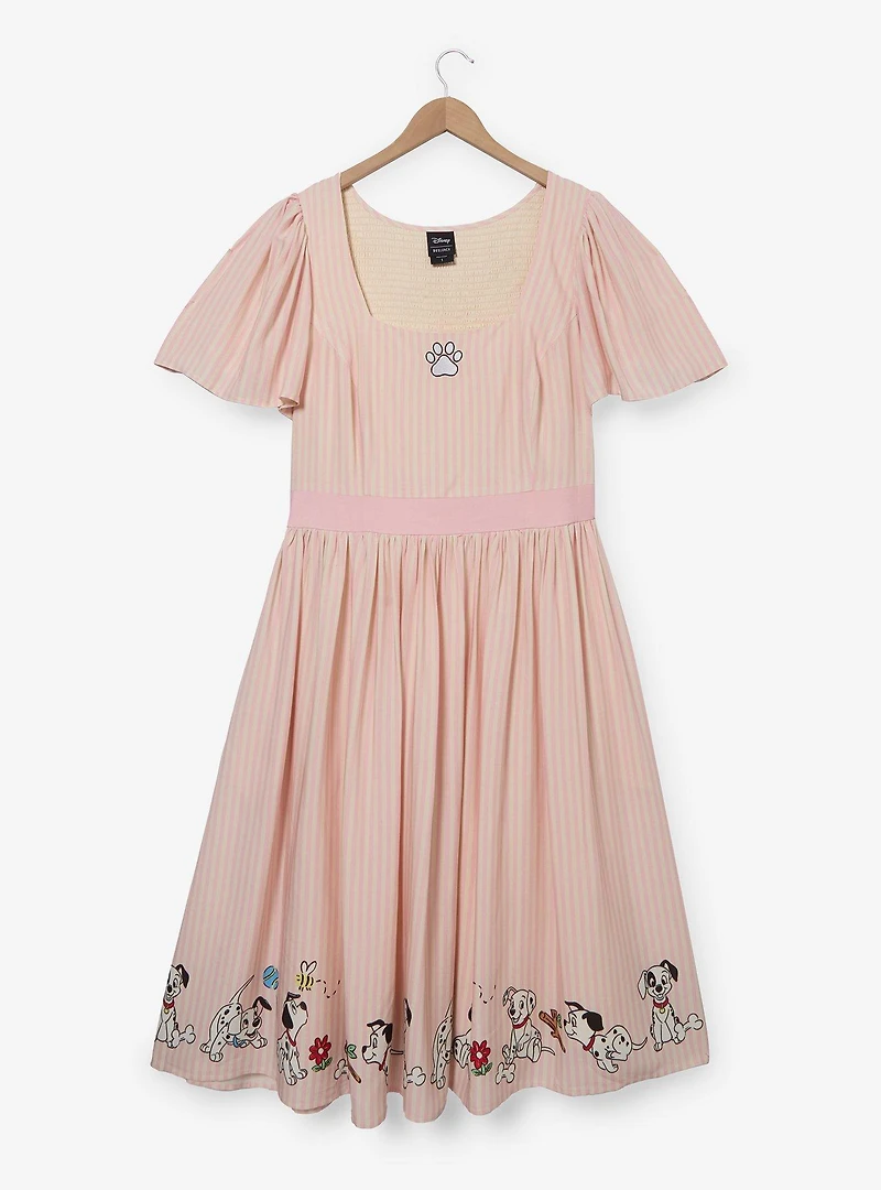 Disney 101 Dalmatians Puppies Striped Plus Midi Dress - BoxLunch Exclusive