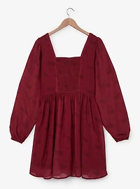 Disney Beauty and the Beast Floral Characters Allover Print Smock Dress - BoxLunch Exclusive