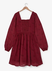 Disney Beauty and the Beast Floral Characters Allover Print Plus Smock Dress - BoxLunch Exclusive