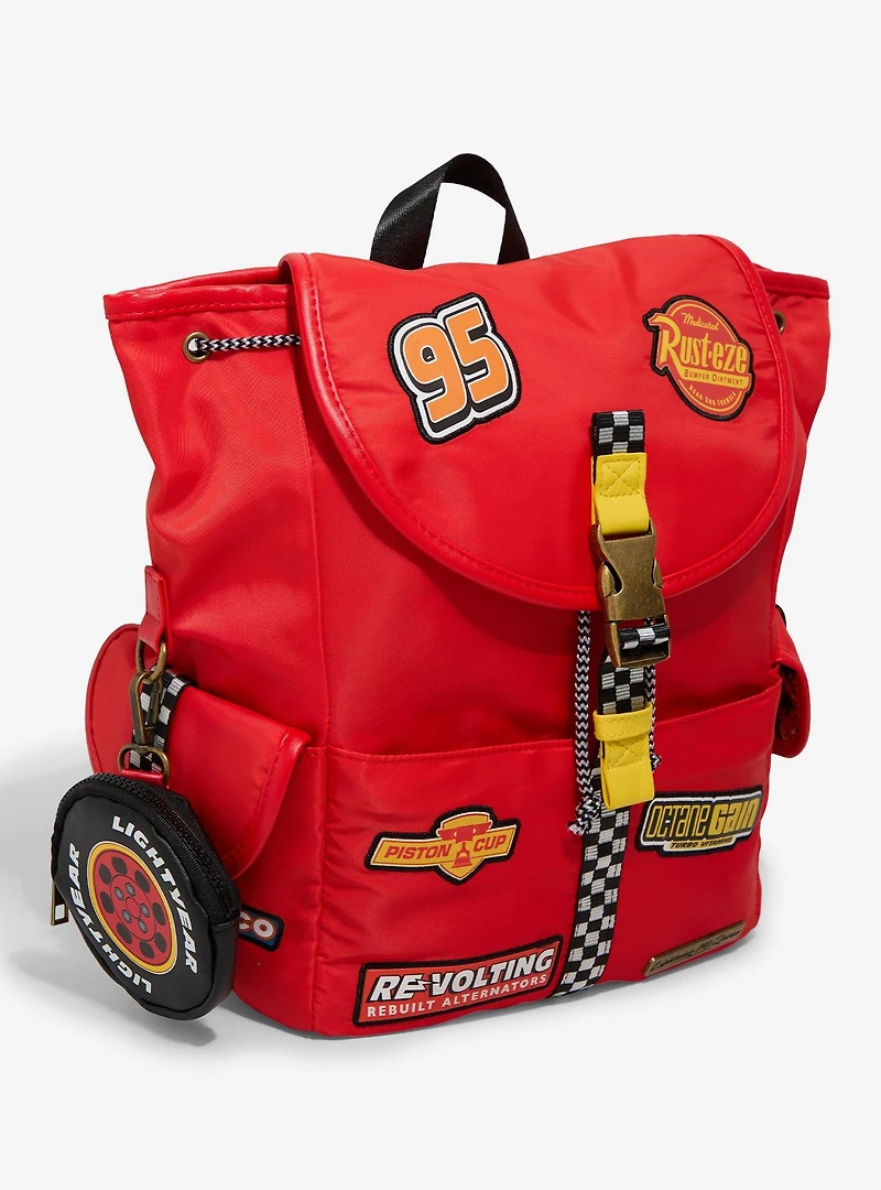 Disney Pixar Cars Lightning McQueen Patches Full-Size Backpack with Coin Purse - BoxLunch Exclusive