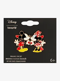 Loungefly Disney Mickey & Minnie Kiss Enamel Pin Set — BoxLunch Exclusive