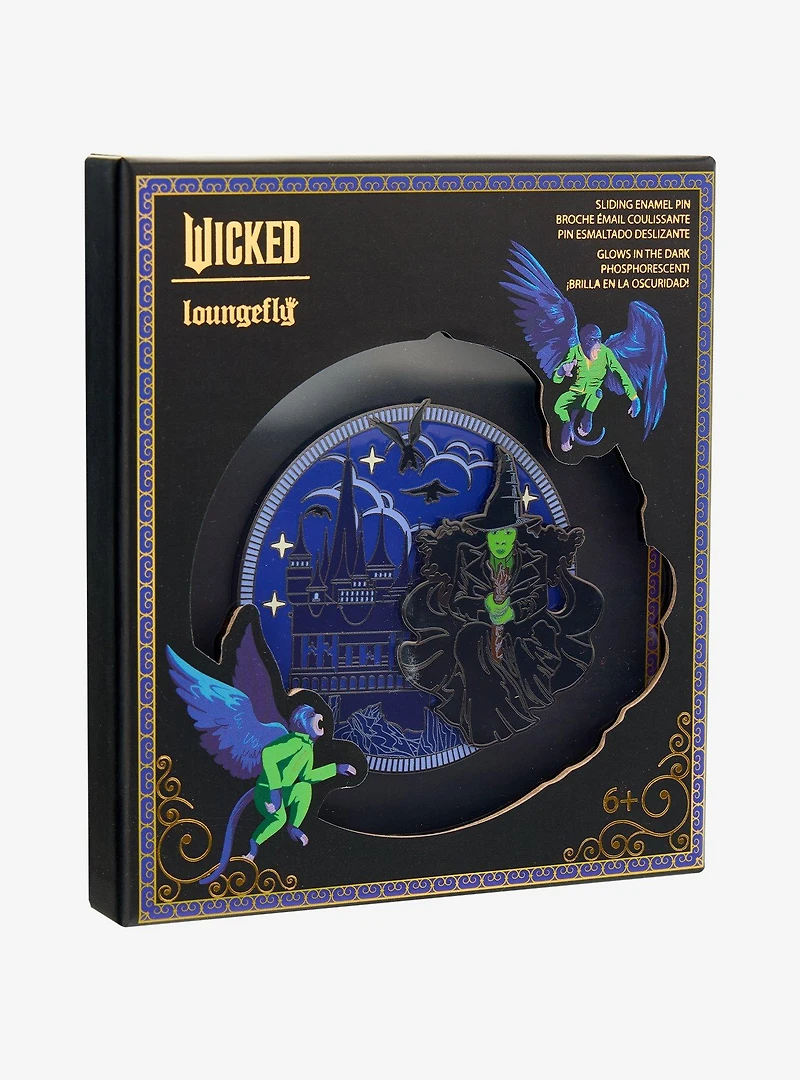 Loungefly Wicked Elphaba Broomstick Glow-in-the-Dark Limited Edition Sliding Enamel Pin — BoxLunch Exclusive