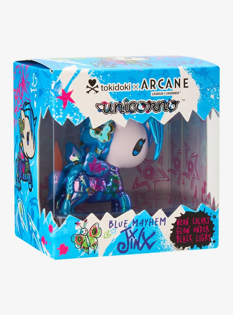 tokidoki x Arcane Blue Mayhem Jinx Glowing Neon Figure