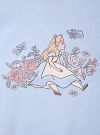 Disney Alice Wonderland Floral Embroidered Women's T-Shirt - BoxLunch Exclusive