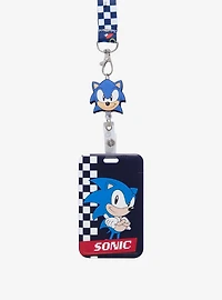 Sonic the Hedgehog Checkered Retractable Lanyard With Strap