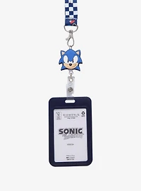 Sonic the Hedgehog Checkered Retractable Lanyard With Strap