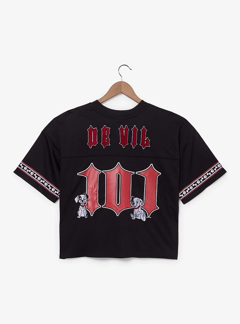 Disney 101 Dalmatians Cruella De Vil Women's Cropped Football Jersey - BoxLunch Exclusive