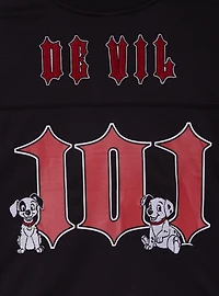 Disney 101 Dalmatians Cruella De Vil Women's Cropped Football Jersey - BoxLunch Exclusive