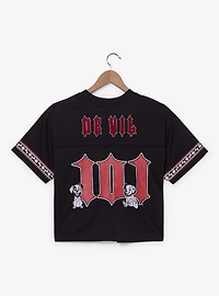 Disney 101 Dalmatians Cruella De Vil Women's Plus Cropped Football Jersey - BoxLunch Exclusive