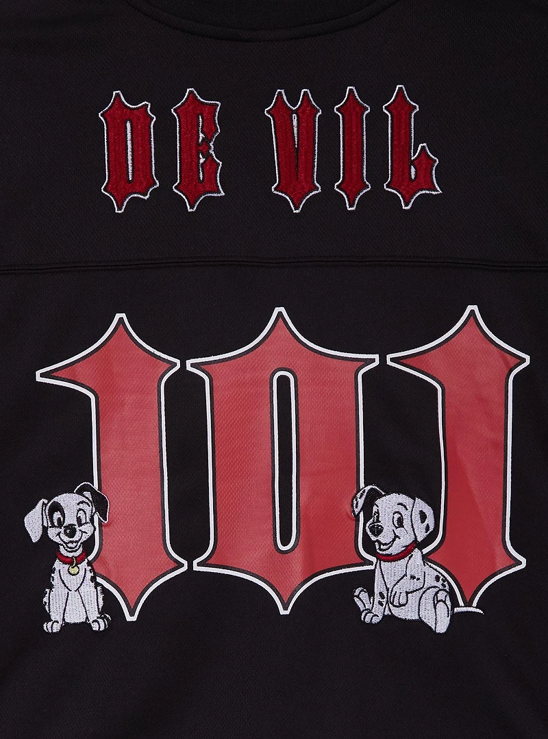 Disney 101 Dalmatians Cruella De Vil Women's Plus Cropped Football Jersey - BoxLunch Exclusive