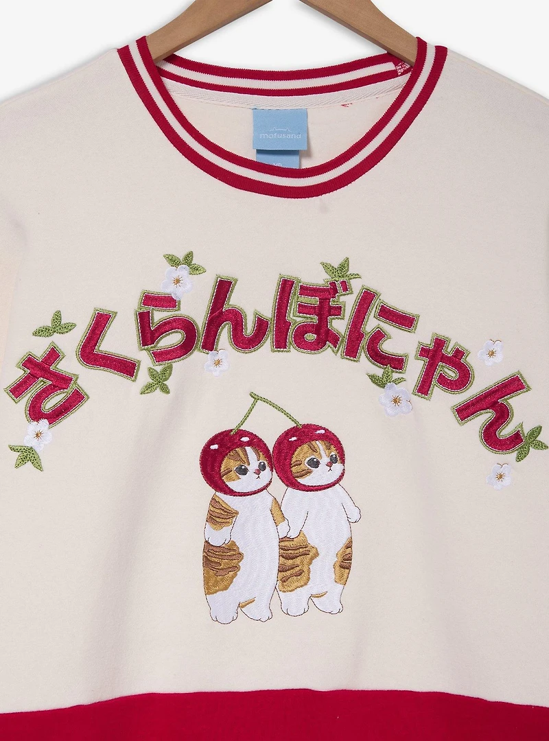 Mofusand Cherry Cats Panel Crewneck - BoxLunch Exclusive