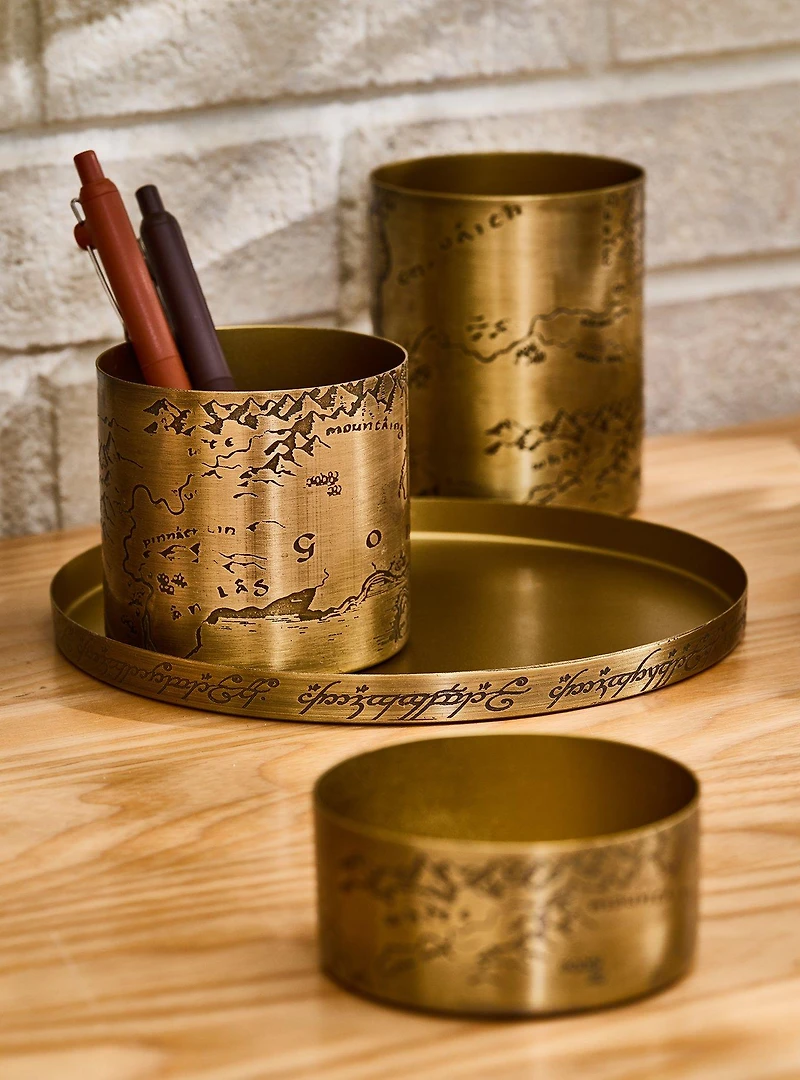 The Lord of the Rings Map Brass Desk Organizer Set - BoxLunch Exclusive