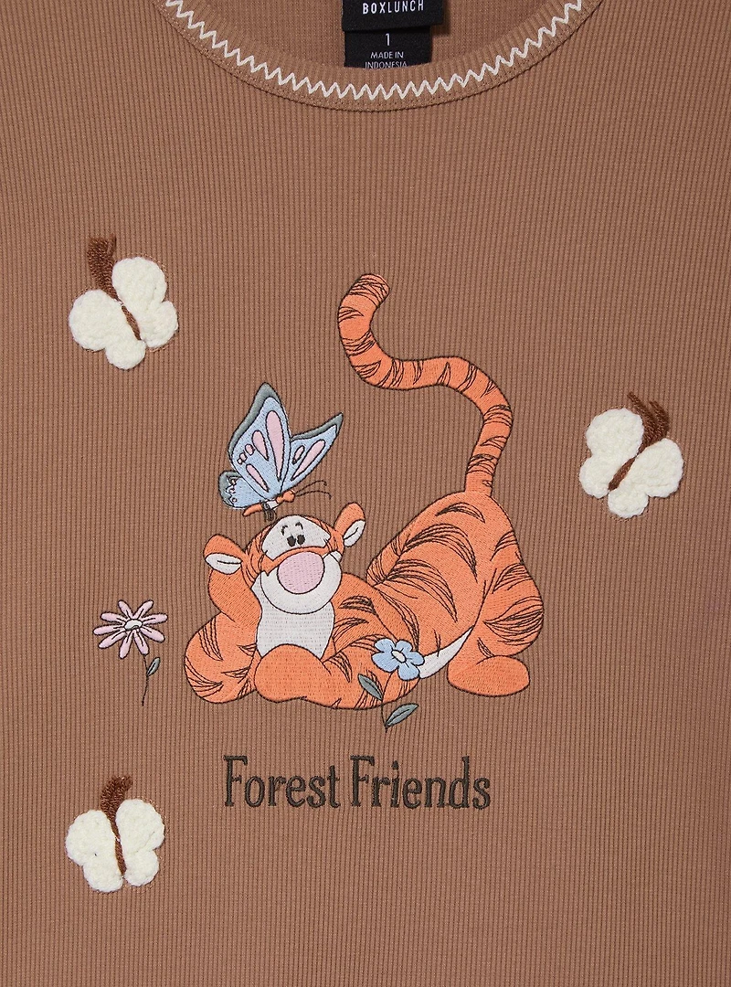 Disney Winnie the Pooh Tigger Butterfly Women's Plus Ribbed Crop Top - BoxLunch Exclusive